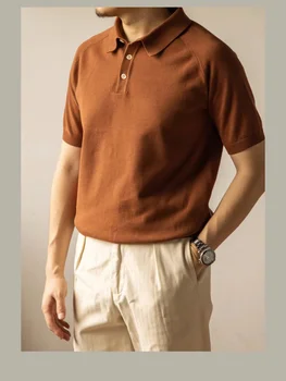 Летняя мужская уличная одежда 2023 года, Ретро Повседневная мода, трикотажные футболки, Приталенная футболка с коротким рукавом, Разноцветная верхняя одежда, футболка
