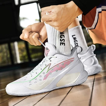 Мужская модная спортивная обувь на мягкой подошве, прочная и противоскользящая для баскетбола.