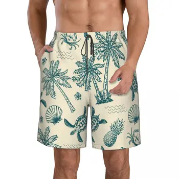 Летние мужские шорты с 3D-принтом в виде ананаса, пляжные гавайские домашние шорты на шнурках для отдыха