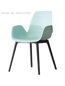 Пластиковый стул в скандинавском стиле для взрослых, толстый домашний обеденный стол и стулья, современный минималистичный креативный макияж, подлокотник для табурета