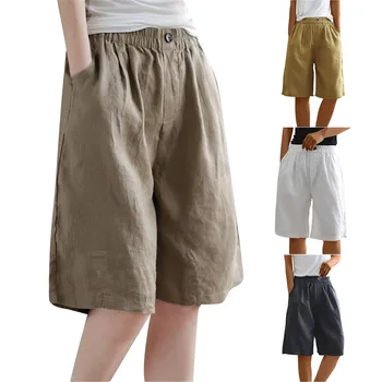 Женская свободная одежда, удобные повседневные спортивные шорты с высокой талией, широкие брюки для дома, пляжные брюки, женские повседневные брюки и топы