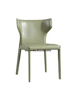Дизайнерский Итальянский обеденный стул, современный минималистичный Бытовой Подлокотник на заказ, спинка, Кафе, отель, Кожаное кресло для отдыха