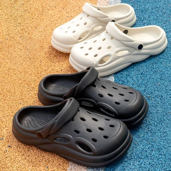 Летняя мужская роскошная пляжная обувь Дышащая садовая обувь Легкие сандалии Удобные тапочки Женская обувь на нескользящей платформе
