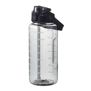 Бутылка для воды с отметкой времени, большая спортивная бутылка объемом 2 л, Вдохновляющая бутылка С силиконовым кругом И отметкой времени, Герметичная Большая
