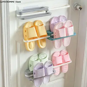 Вешалка для обуви 3 в 1, Вешалка для сандалий и тапочек, настенная Складная полка для хранения клейких полотенец для дома, инструмент для хранения в ванной комнате