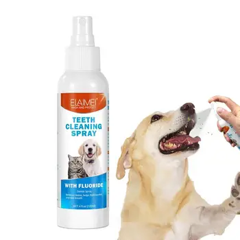 Стоматологический спрей Для домашних животных 4,2 унции, спрей для чистки зубов собак, освежитель дыхания собак, устраняющий неприятный запах изо рта у собак и кошек