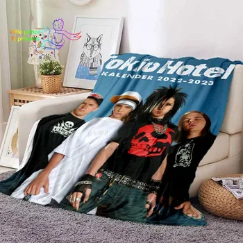 Одеяло с принтом рок-группы Tokio Hotel, теплое мягкое легкое одеяло для гостиной, диван-кровать для взрослых и детей