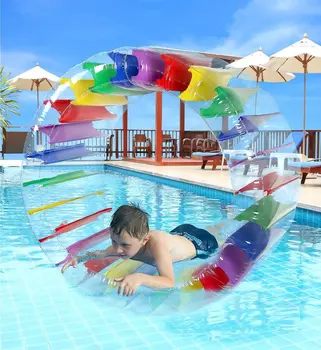 Детский красочный надувной роликовый поплавок с водяным колесом диаметром 52 дюйма - Надувные поплавки для бассейна, Детские игрушки для бассейна