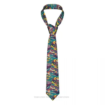 Красочный серпантин Koinobori Carp в японском стиле, классический мужской галстук из полиэстера шириной 8 см, аксессуар для косплея, вечеринки
