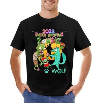 2023 Великобритания Zombie Wolf - Забавная футболка Zombie Wolf размера плюс, топы, одежда в стиле хиппи, мужские футболки