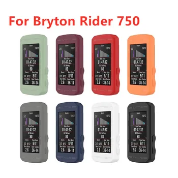 1x Защитный чехол для велосипедного GPS-компьютера, силиконовый чехол для Bryton Rider 750, Съемная плотно прилегающая защитная пленка для экрана, аксессуар для велосипеда