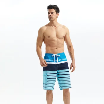 Полосатые пляжные брюки, Летние мужские повседневные шорты для бега трусцой на завязках, одежда для плавания, серфинга, быстросохнущая спортивная одежда