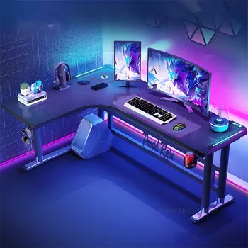 Игровой стол Nordic L-образной формы, Настольные компьютерные столы, Письменный стол для спальни, Угловые игровые столы, Двойные компьютерные столы Z