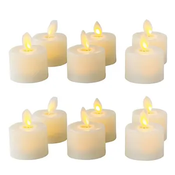 6 или 12 штук маленьких беспламенных свечей-качелей с теплым белым подвижным фитилем, романтическая декоративная свеча для окна на батарейках