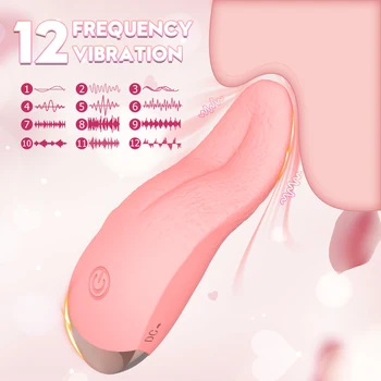 12 Скоростей стимуляции сосков и клитора, реалистичное облизывание языком, Розовые вибраторы для женщин, секс-игрушки для взрослых пар женского пола