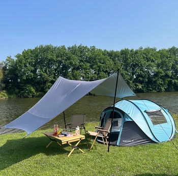 Полностью автоматическая быстрораскрывающаяся палатка для кемпинга в полевых условиях, утолщенная непромокаемая палатка для защиты от солнца