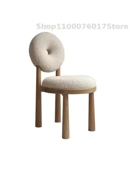 Nordic ins стул для макияжа со спинкой, туалетный табурет, стул для рабочего стола в спальне, теперь простой дизайн, художественный обеденный стул wabi-sabi wind