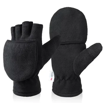 Осенне-зимняя перчатка Thinsulate Fingerles, лыжная перчатка с откидным верхом, варежка, Ветрозащитная велосипедная перчатка, Флисовая теплая для мужчин и женщин, 1 пара