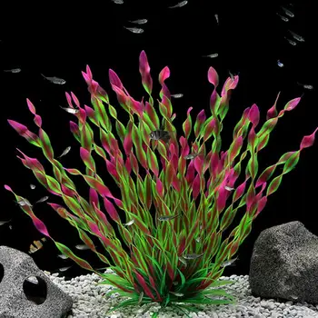 Водное растение премиум-класса, 3 цвета По желанию, Аксессуары для аквариума с морскими водорослями, безопасное Пластиковое Аквариумное растение для офиса