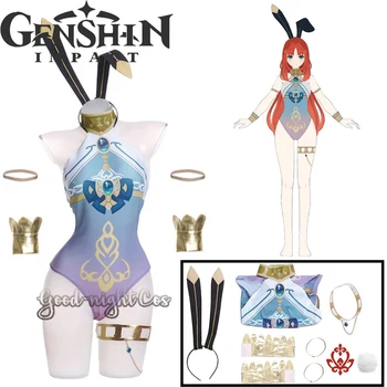 Игра Genshin Impact Nilou Bunny Girls Косплей Костюмы синий подарок Сексуальный комбинезон на Хэллоуин Рождественские костюмы Женская полная одежда