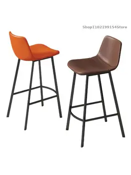 Барный стул, современный минималистичный Легкий роскошный стул со спинкой, стул для стойки регистрации, Высокий стул Nordic Home, барный стул, барный стул