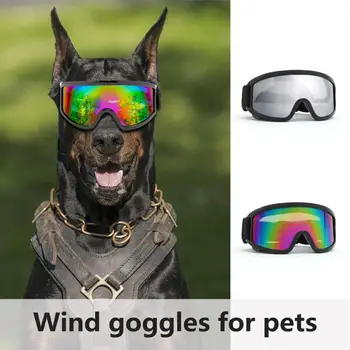Противотуманные солнцезащитные очки для собак, защитные очки для домашних животных, водонепроницаемые ветрозащитные очки для собак с регулируемым защитой от ультрафиолета для экологичности автомобиля
