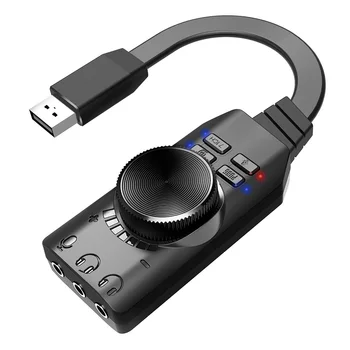 GS3 7.1-канальный конвертер звуковой карты адаптер Внешняя аудиогарнитура USB для ПК