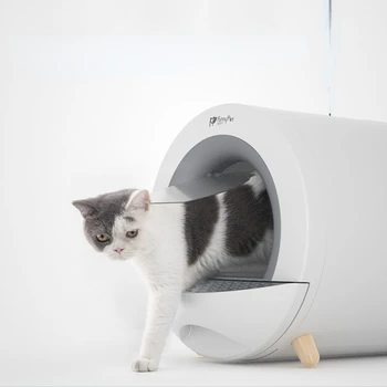 Полностью закрытый кошачий туалет Песочница Тазик для кошачьего туалета Интеллектуальная Дезодорация Самоочищающийся кошачий ящик для мусора Большой емкости Предметы домашнего обихода