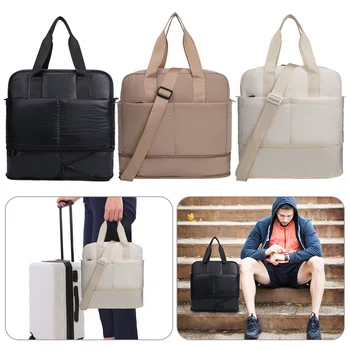 Пуховая спортивная сумка, женские спортивные сумки через плечо для занятий йогой, многофункциональная ручная сумка для сухой и влажной уборки Большой емкости, фиксированные дорожные сумки