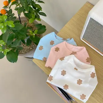 Многоцветная Милая одежда для домашних животных Футболки с принтом Плюшевого мишки и щенка Бишон Йоркширская Маленькая Средняя собака Летние жилеты