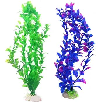 25 см Пейзаж для аквариума с водными рыбками Декор аквариума Зеленый / фиолетовый Искусственный пластик Водная трава, сорняки, растительный орнамент