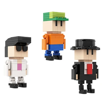 MOC Horror Games Stumbleed Guys Brickheadzs Набор Строительных Блоков Action Character Escape ModelBrick Игрушки для Детей Подарок детям